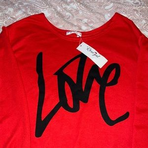 ‼️‼️SOLD‼️‼️ Red Love crew style sweatshirt- Womens 2XL